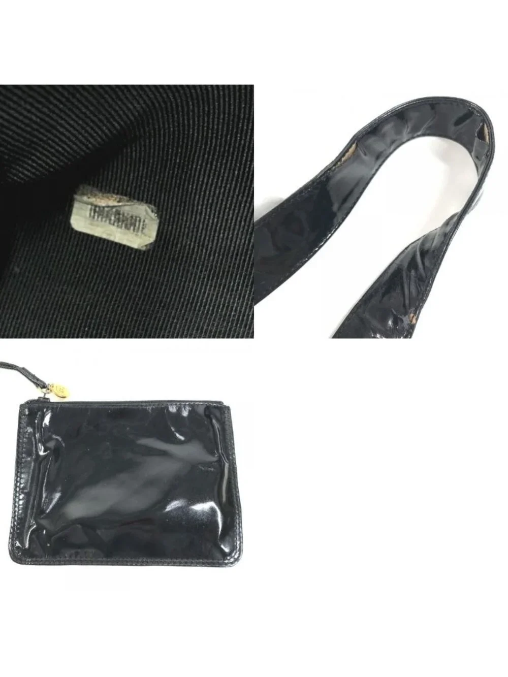 Chanel Shoulder Bag Drawstring CC Logo Enamel Black